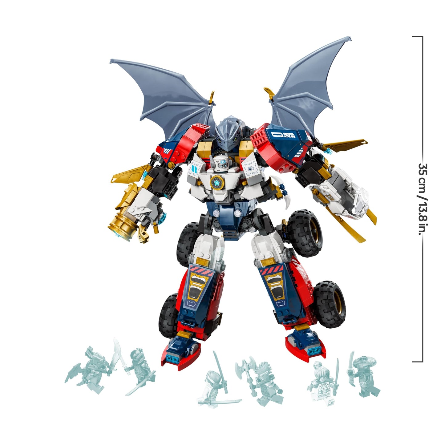 LEGO NINJAGO 4in1 Zane's Ultra Combi Mech - Toy with car model - Convertible into a jet or dragon figure - Incl. 6 minifigures - Building toy for boys and girls aged 9 and up 71834