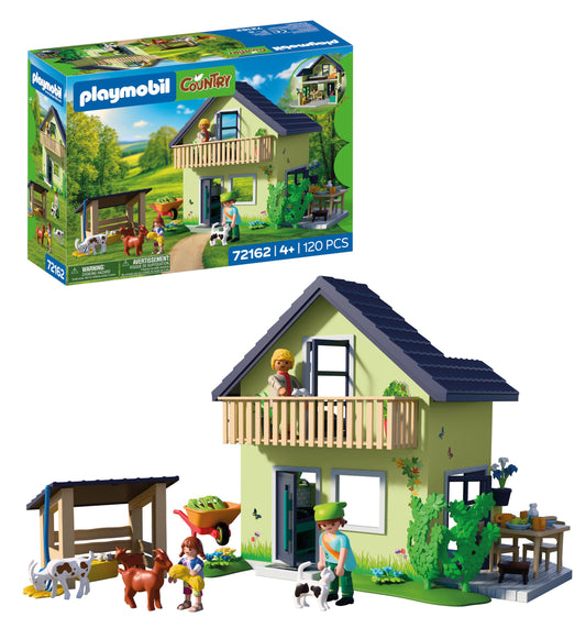 PLAYMOBIL | Country | Farmhouse | House with balcony, kitchen, beds, animals & extensive accessories | For children aged 4 and up | 72162