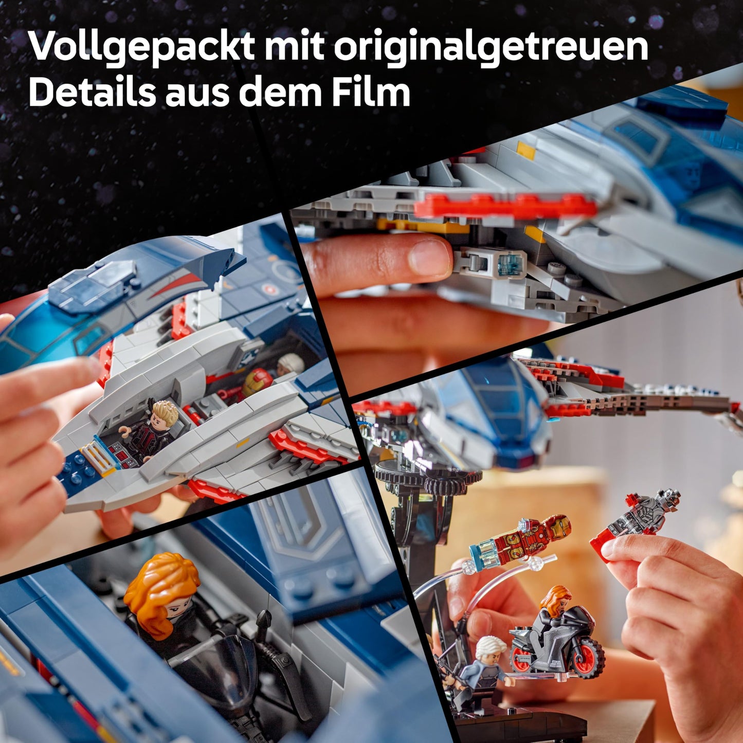 LEGO | Marvel Avengers: Age of Ultron Quinjet - Superhero Toy Airplane with Motorbike and 5 Minifigures Including Iron Man, Black Widow and Ultron - Gift for Boys Ages 12 and Up - 76325