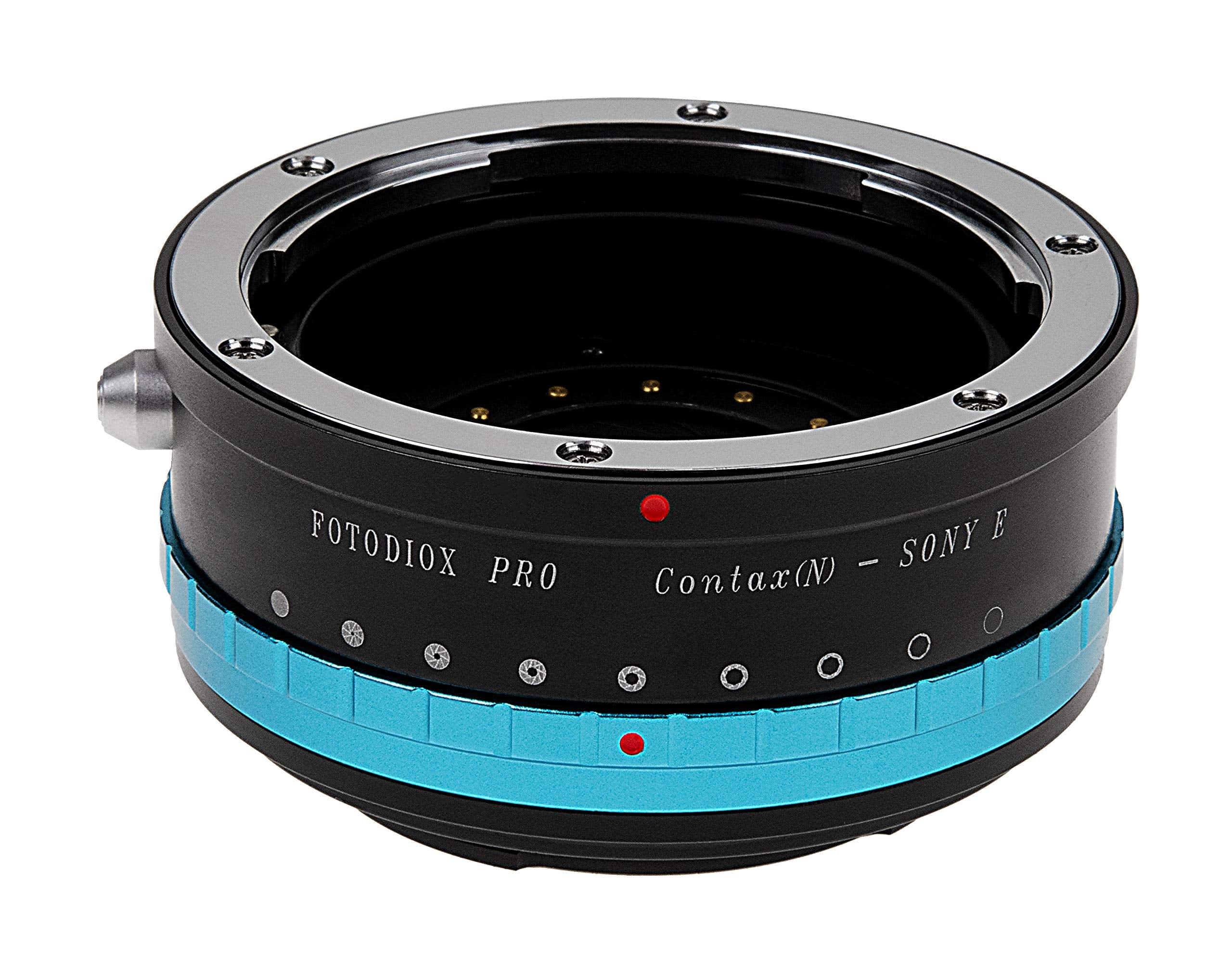 Fotodiox Pro Iris Lens Mount Adapter Compatible with Contax N Lenses on Sony E-Mount Cameras - CntxN-SnyE-Pro