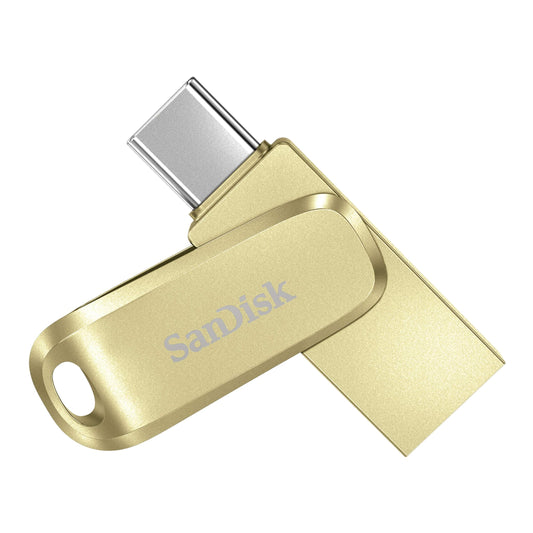 SANDISK Ultra Dual Drive Luxe USB Type-C & Type-A, smartphone memory 128 GB (mobile storage, USB 3.2 Gen 1, rotating design, 400 MB/s reading, USB Type-C & Type-A port, automatic backup) - SDDDC4-128G-G46GD
