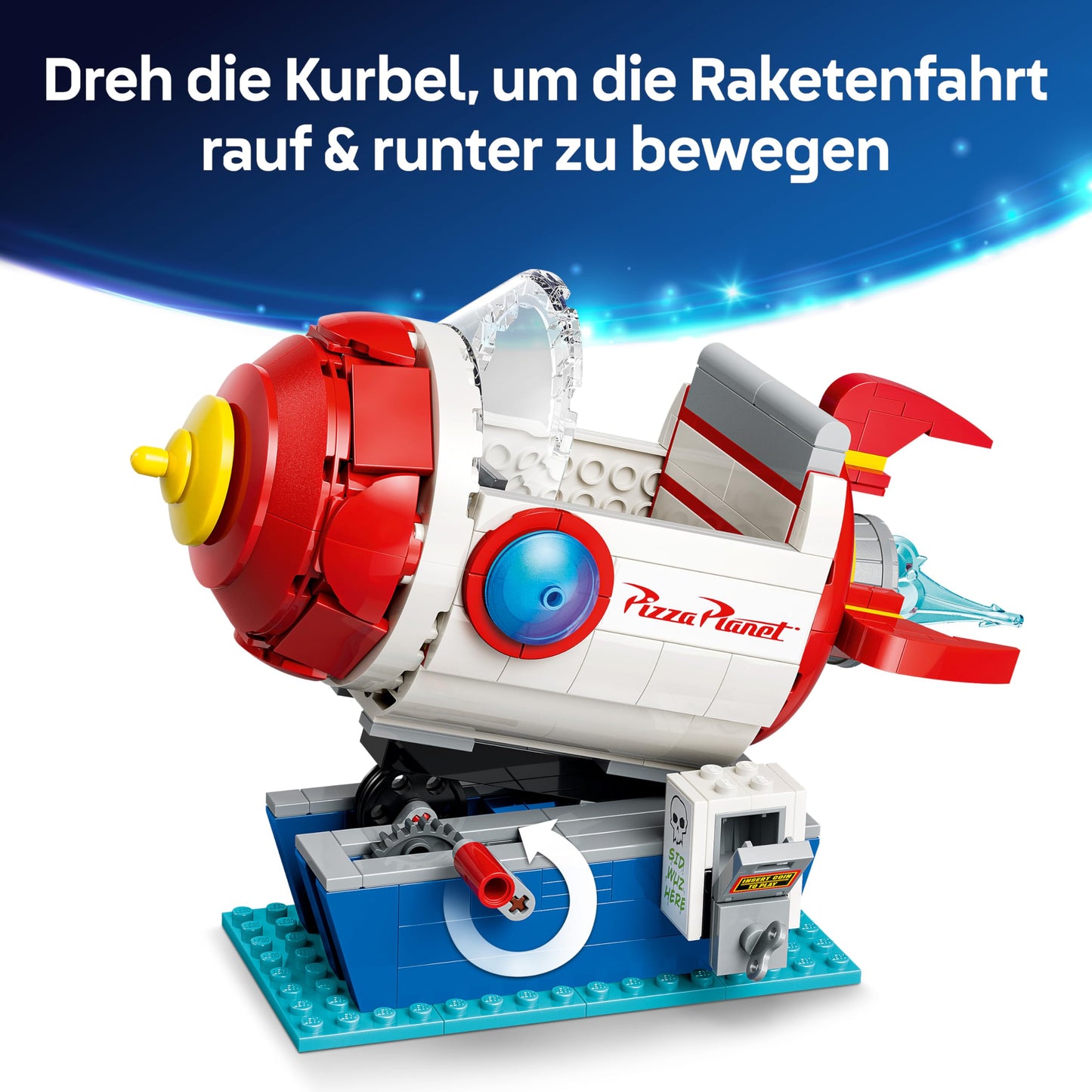 LEGO Disney and Pixar Toy Story Alien with Pizza Planet rocket ride - spaceship toy with alien figure as DIY decoration - gift for boys and girls aged 9 and up and Toy Story fans - 43307