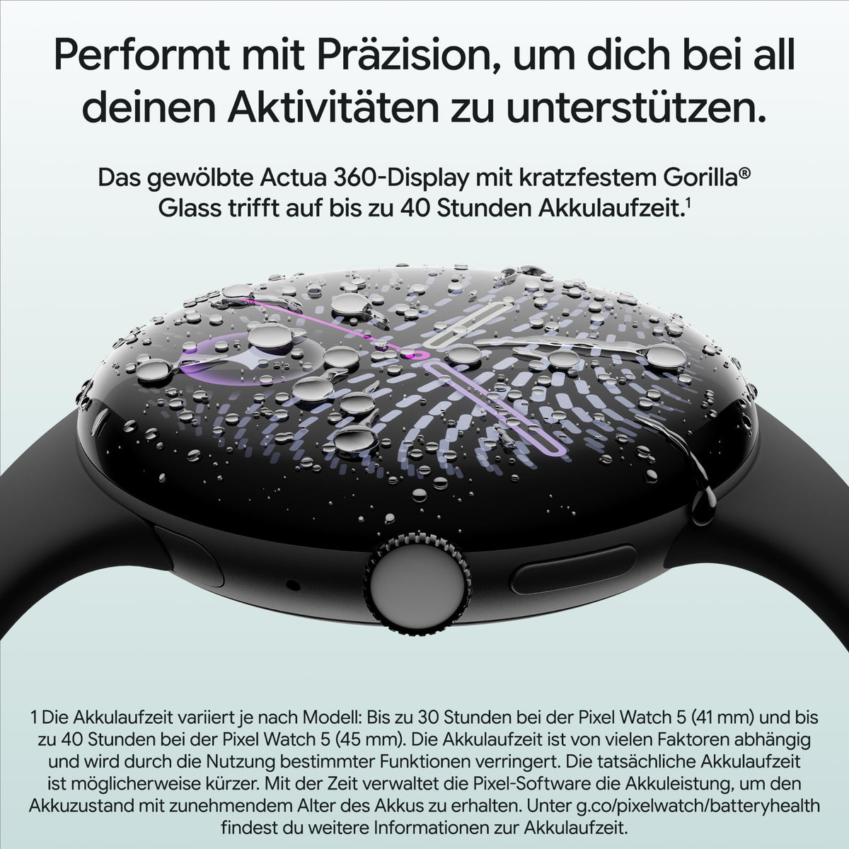Google Pixel Watch 5 (45 mm) - Smartwatch - Black Case/Obsidian Band, Wi-Fi - GA10894-DE