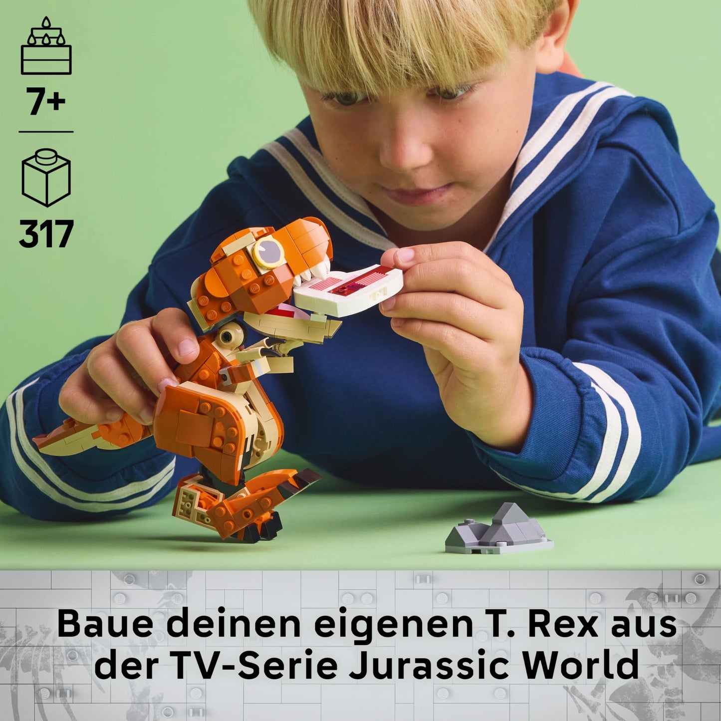 LEGO Jurassic World Little Eatie: T.Rex, building toy for boys and girls aged 7 and up, building set with dinosaur, gift for children, model with movable mouth, head and tail 76967