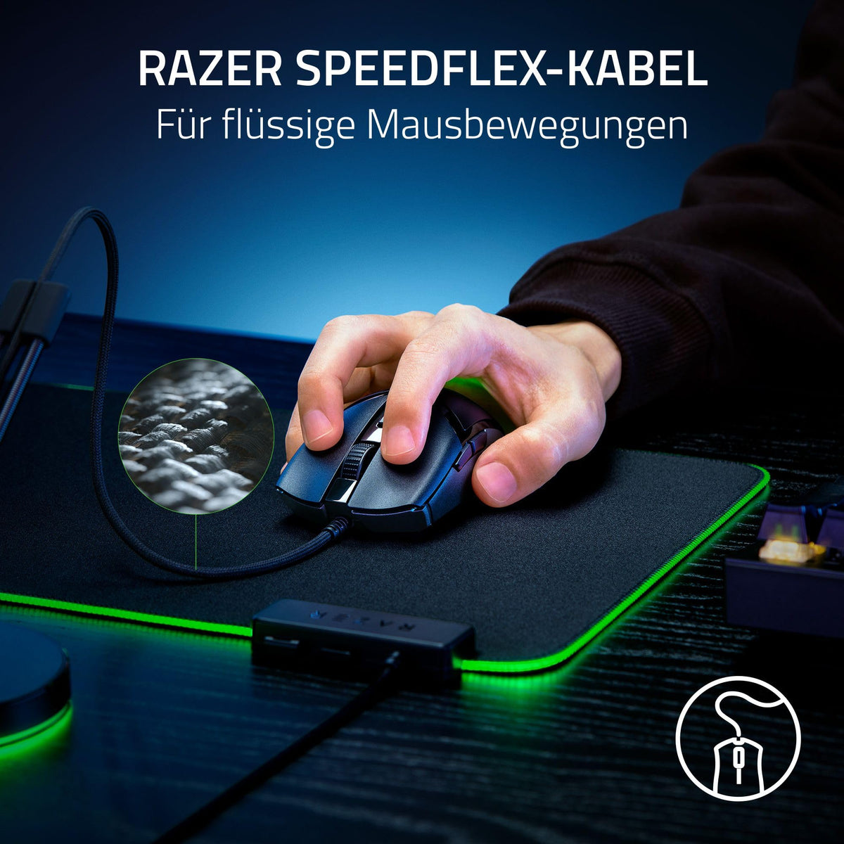 Razer Cobra - Lightweight wired gaming mouse with Chroma RGB (Ultra-light 57 g, 3rd Gen optical mouse switches, Chroma lighting with underglow, precise sensor adjustments) Black - RZ01-04650100-R3M1
