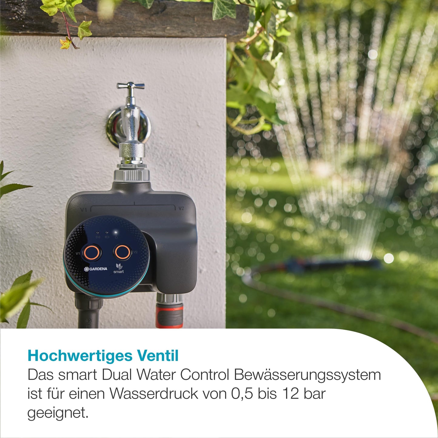 Gardena smart Dual Water Control irrigation controller; smart: Data-controlled irrigation*, Smart Home Integration*, For two independent garden areas, High-quality valve technology (19034-20)