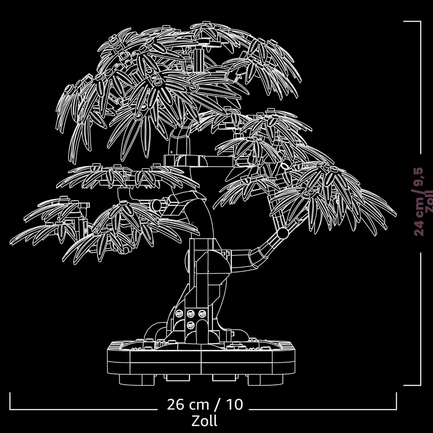 LEGO Botanicals Japanese Red Maple - Bonsai Tree - Artificial Plant Set with Red and Orange Leaves and a Buildable Flower Pot - Artificial Flowers DIY Decoration Gift for Adults - 10348
