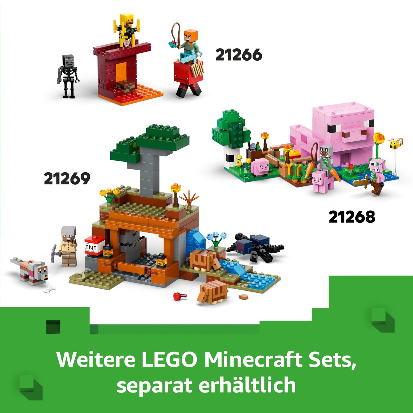 LEGO Minecraft The Illager Desert Patrol - gaming toy with figures, including a marauder, a vanzeiger and a cactus knight - gamer gift for boys and girls aged 7 and up - 21267