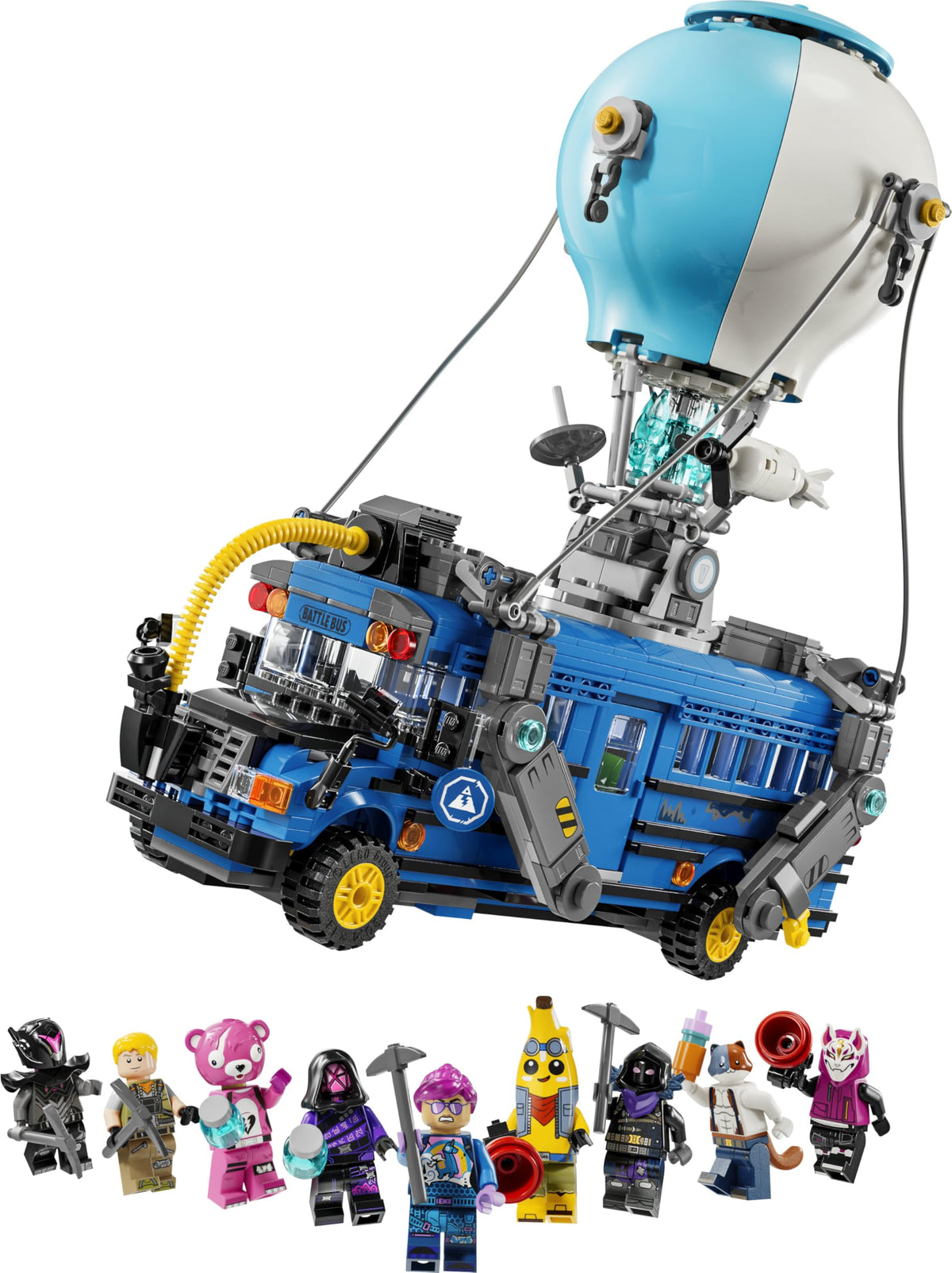 LEGO Fortnite Battle Bus, toy from the video game with minifigures, gift for gaming fans aged 10 and up, vehicle building set for kids, creative birthday gift - 77073