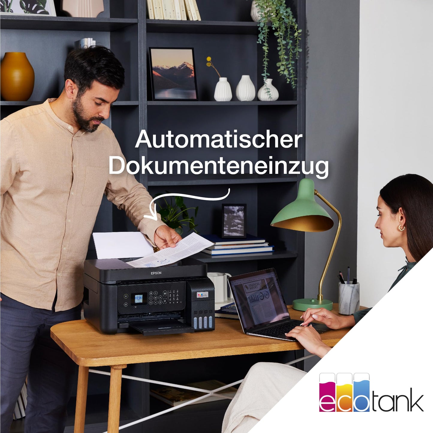 Epson EcoTank ET-4800 ink tank printer | for Home & Small Offices | WiFi & Ethernet| A4 | Print, Copy, Scan, Fax | 3.7cm LCD display screen | ADF | Includes ink for up to 3 years