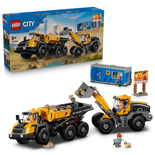LEGO City Dump Truck and Shovel Loader Toys - Construction Site Vehicles with Working Functions and 3 Minifigures - STEM Birthday Gift for Boys Ages 8 and Up - 60494