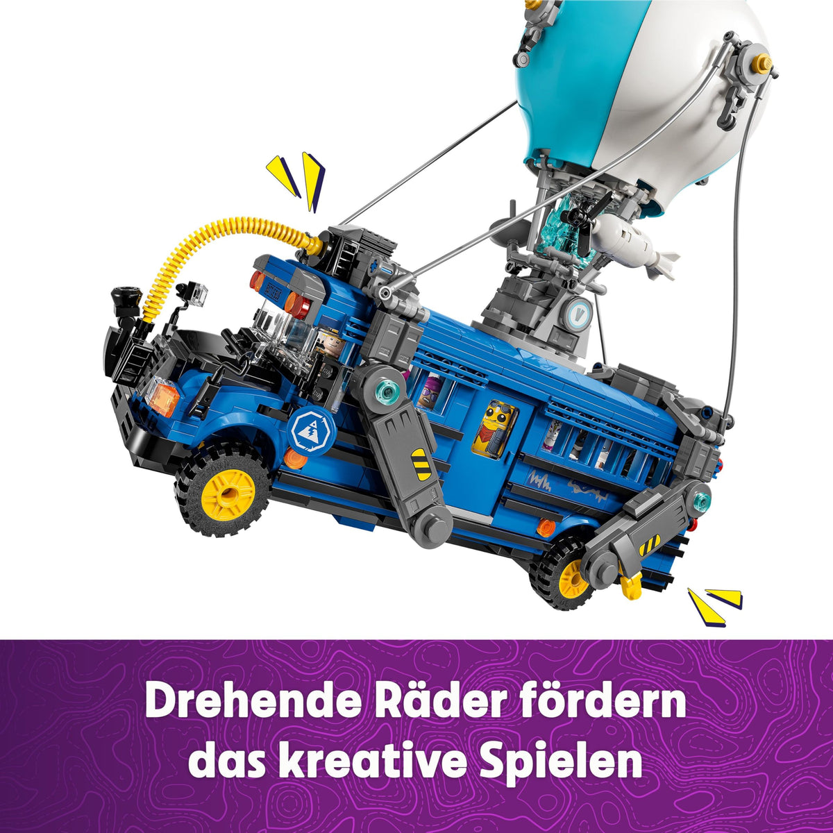 LEGO Fortnite Battle Bus, toy from the video game with minifigures, gift for gaming fans aged 10 and up, vehicle building set for kids, creative birthday gift - 77073