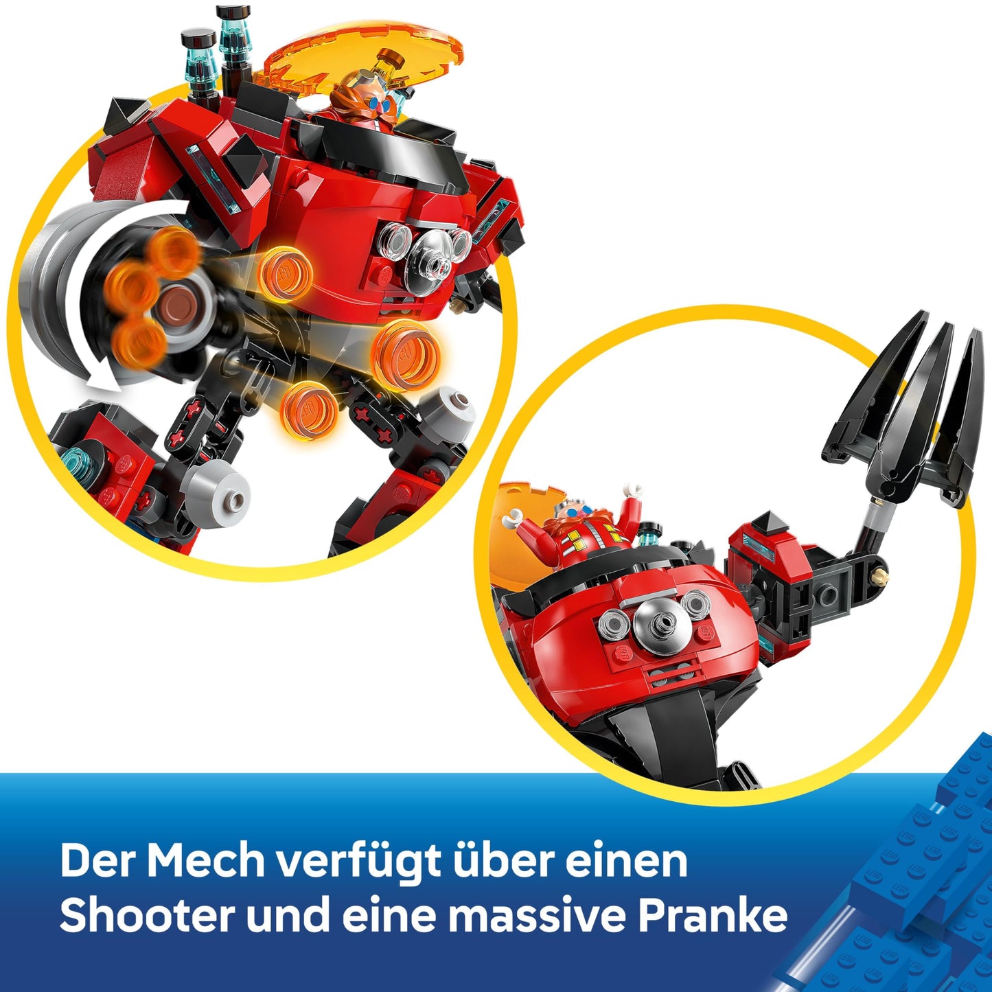 LEGO Sonic the Hedgehog Knuckles vs. Dr. Eggmans Egg Crusher Mech - Creative Toy with 2 Minifigures, Rings & Chaos Emeralds - Gamer Gift Boys & Girls from 8 Years - 77005