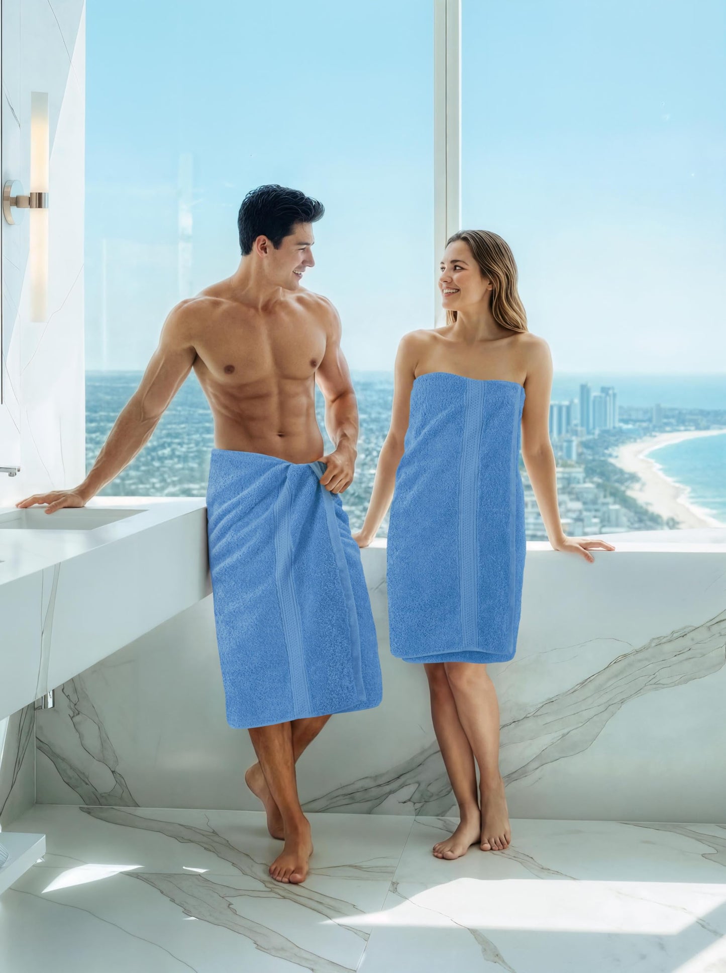 Utopia Towels 4-Pack Bath Towel Set, 69 x 137 cm, Electric Blue - UT0562