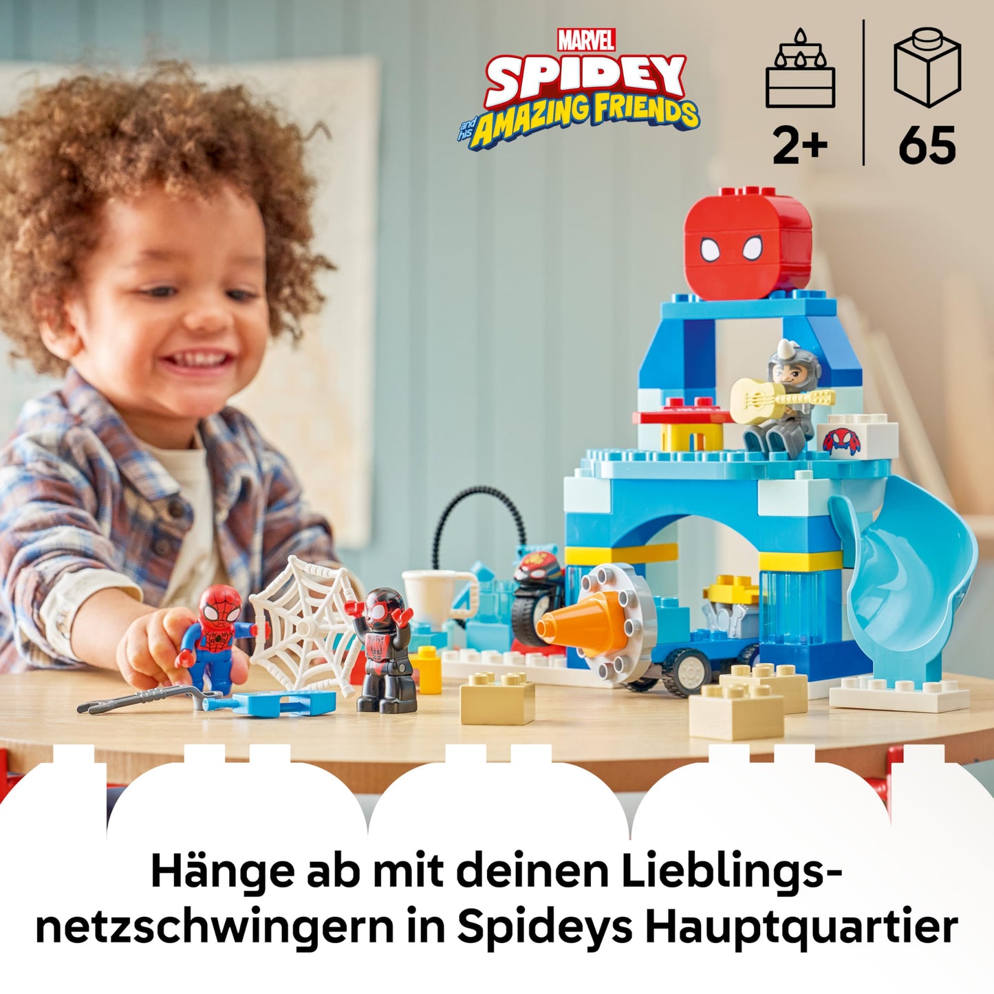 LEGO DUPLO | Marvel Team Spidey's Headquarters - Learning toy to promote motor skills - Toddler Montessori set - Gift for boys aged 2 and up & fans of Spidey & his super friends - 10464