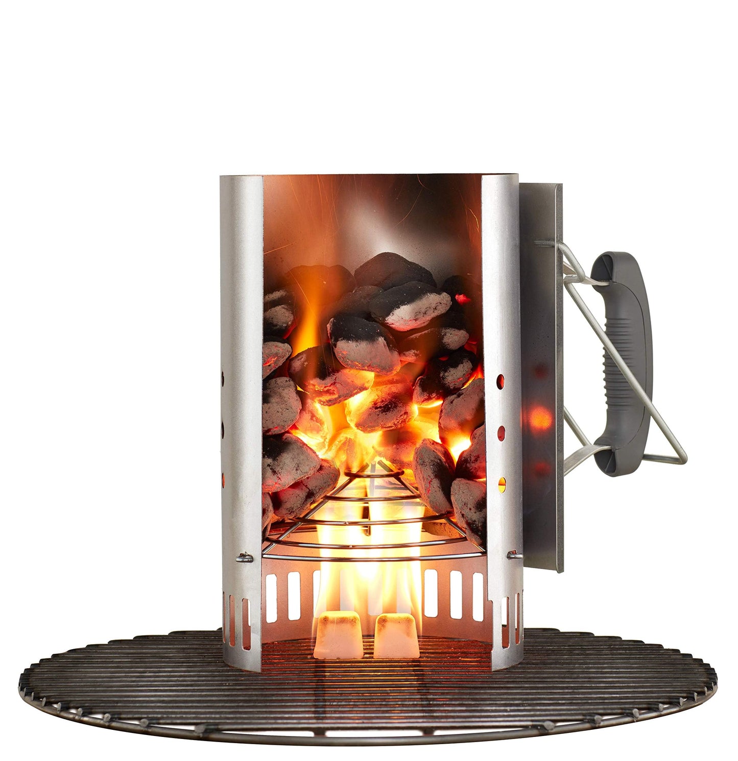 Weber chimney starter, Rapidfire Starter - Large (32cm height), compact grill lighter with two handles, for all charcoal grills from Ø 47cm, ignition aid for charcoal, briquettes - (7416) (pack of 2)