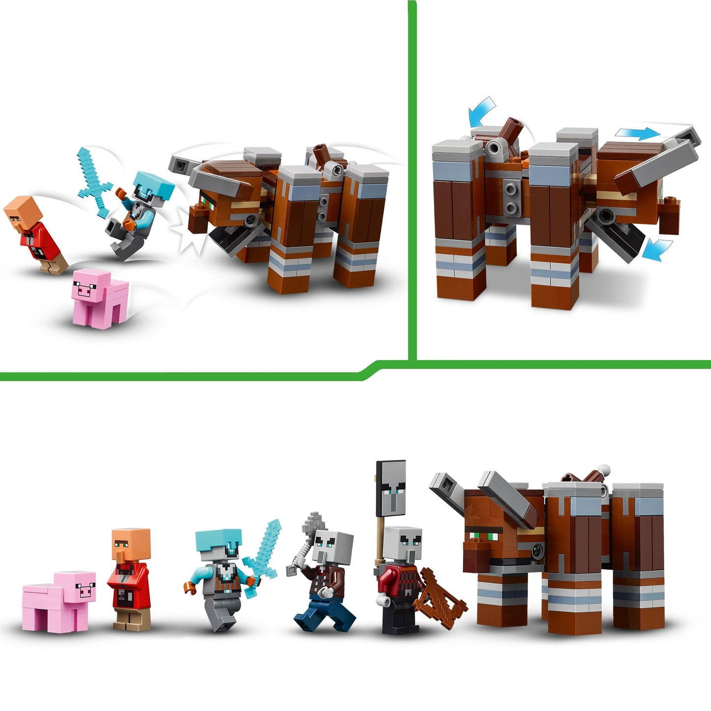 LEGO Minecraft A Devastator at the Looter Outpost - Gaming Toy for Children - Minifigure with Snap Jaw Function and Village Fortress - Gaming Gift for Boys & Girls from 8 Years - 21278