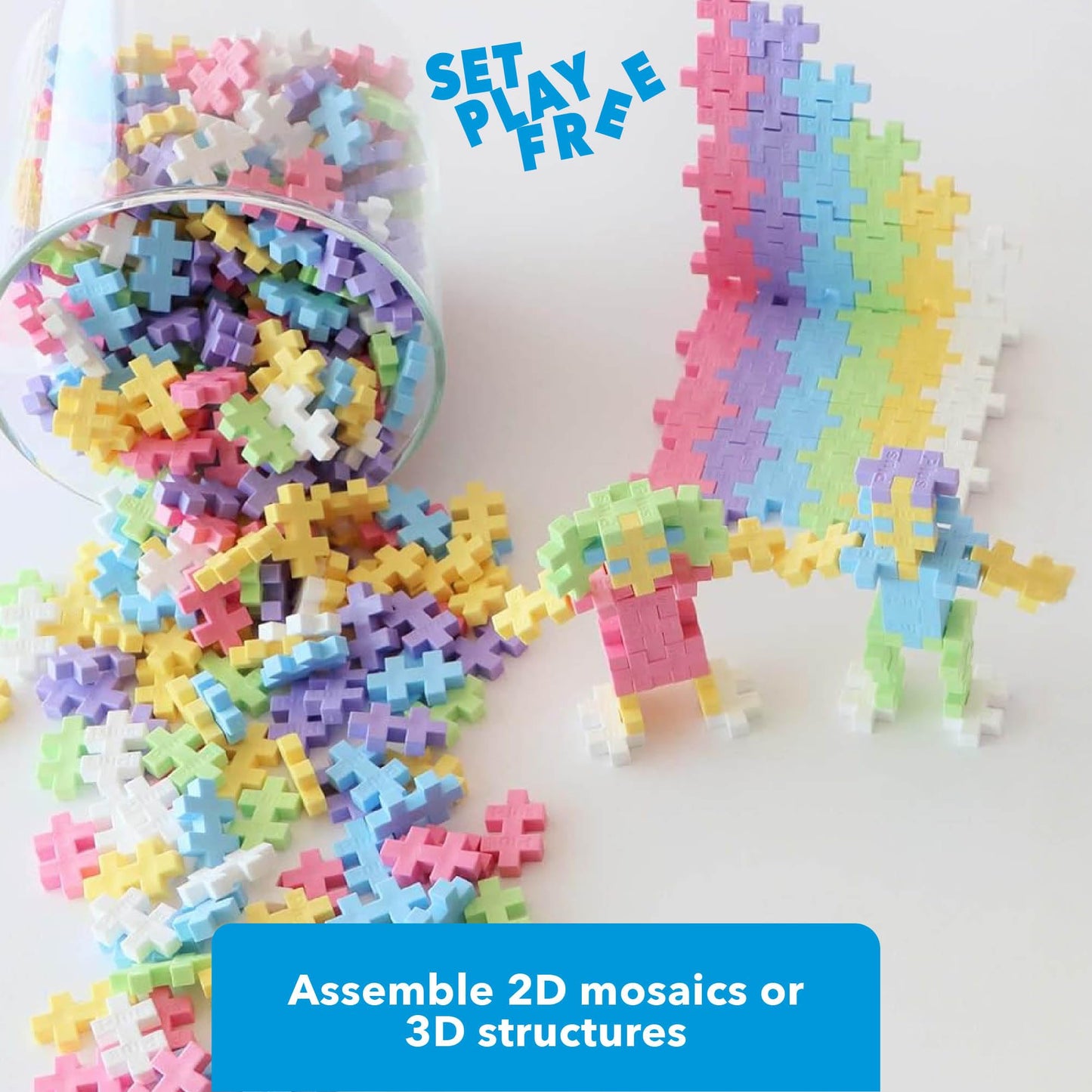 Plus-Plus Mini Pastel 600 pieces, creative building block construction toy child 52132 - 03312