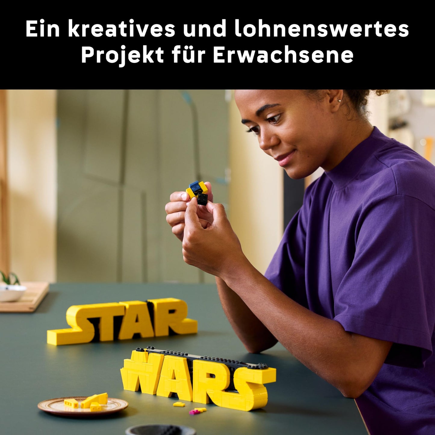 LEGO Star Wars 75407 Star Wars Logo Bricks - Collectible Building Set for Adults - Pop Culture Model - Office Display - Gift Idea for Adults and Teens Fans