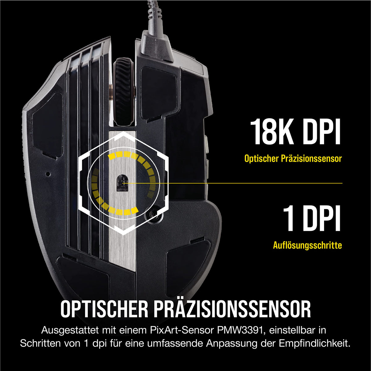 Corsair Scimitar RGB Elite Wired MOBA/MMO Gaming Mouse - Black - CH-9304211-EU