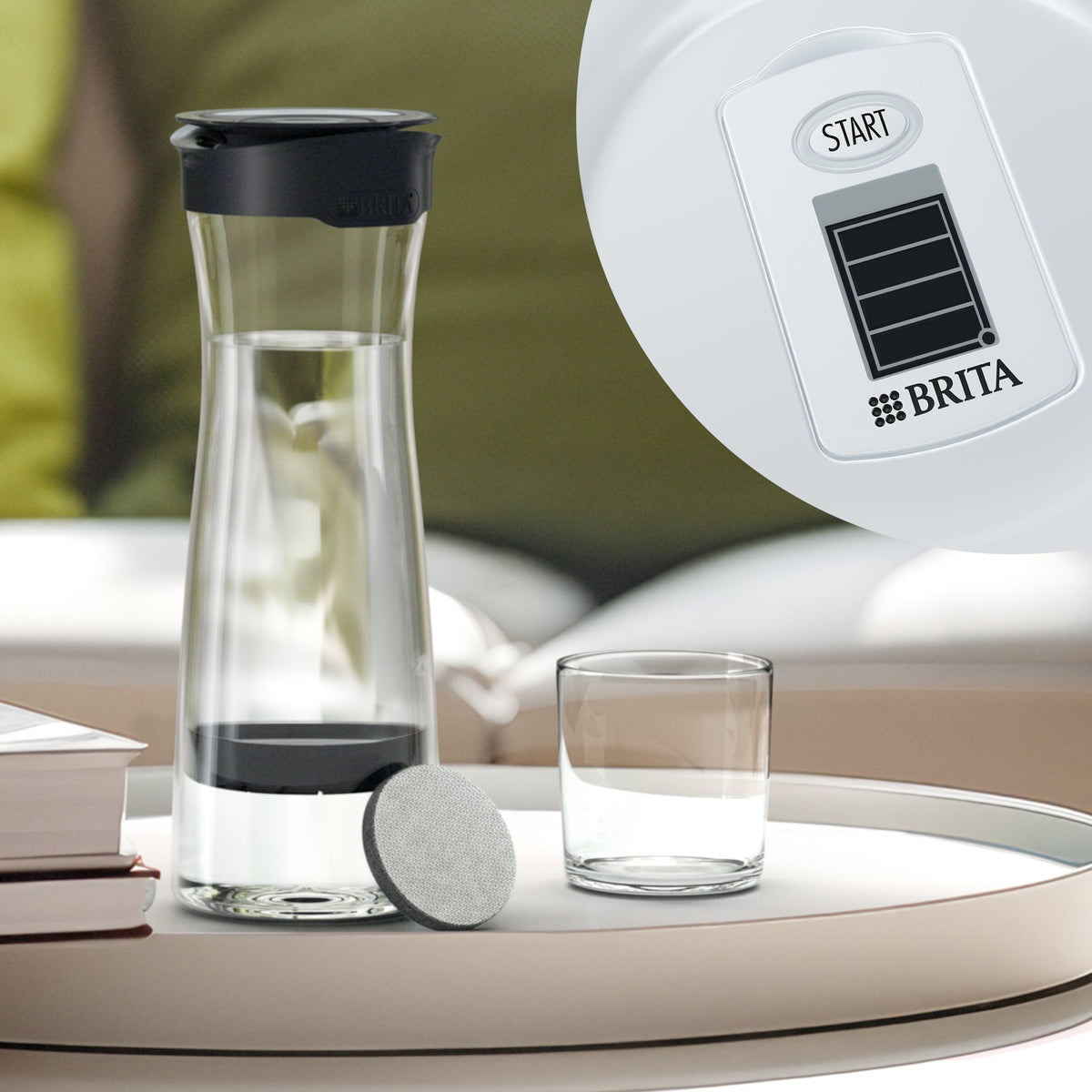 BRITA - Fill&Serve Filter Jug – 1.3 l – Black – with 1 MicroDisc Water Filter - 1030345