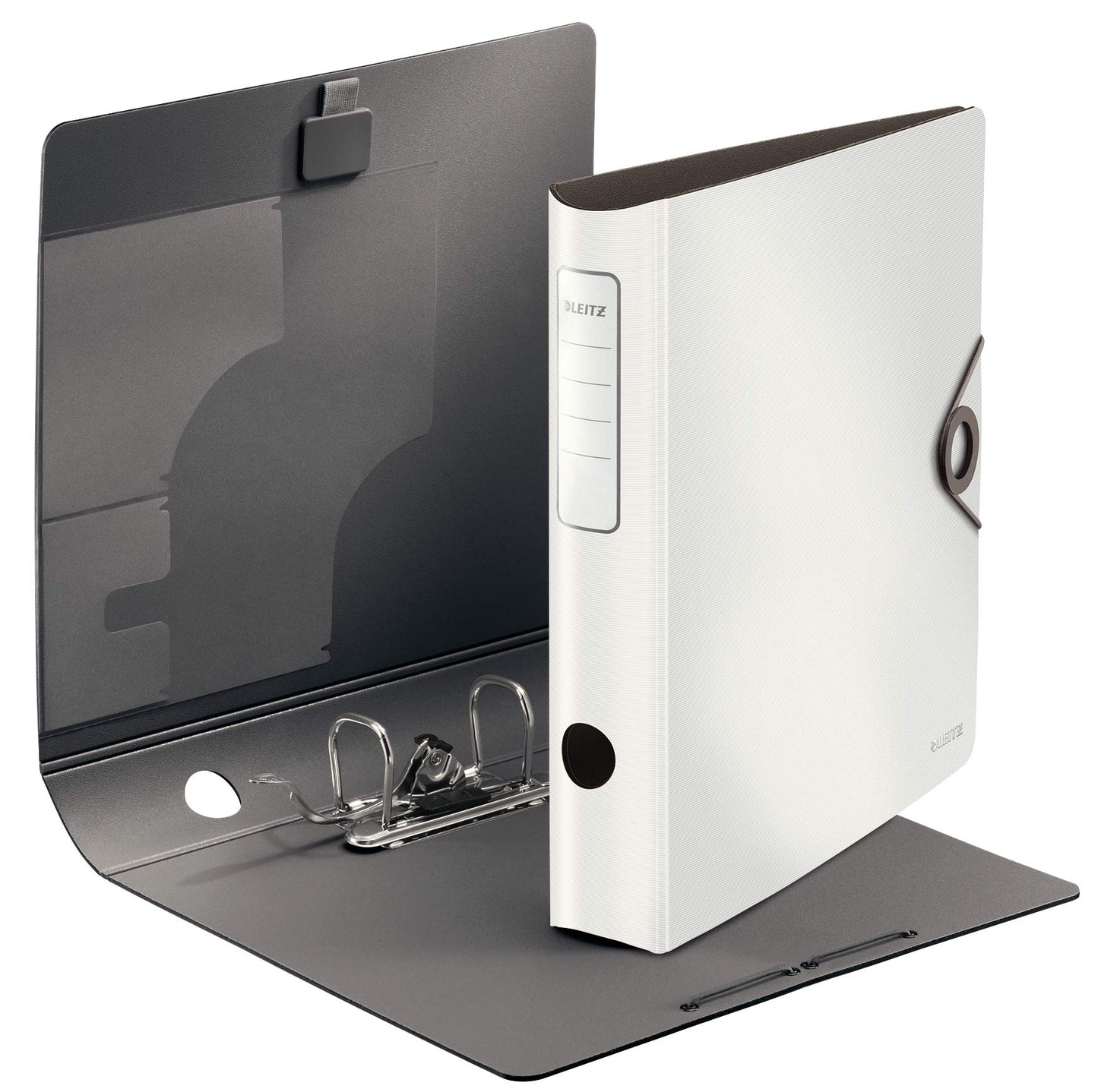 Leitz quality folder 180° Active Solid, pack of 5, A4, narrow, rounded spine, 6.5 cm wide, elastic band closure, light polyfoam, plastic folder, white, 10481001 - 10481001-5