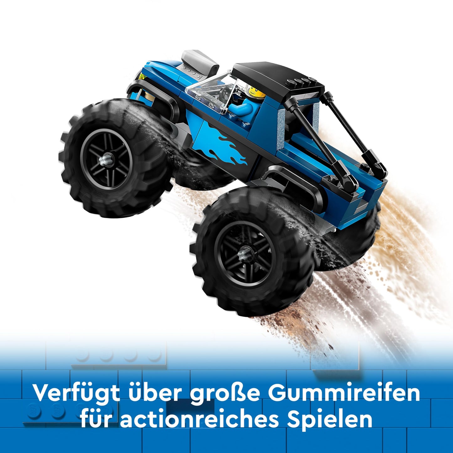 LEGO City Blue Monster Truck Toy for 5 Year Old Boys & Girls, Vehicle Set with Driver Minifigure, Creative Racing Car Toy for Kids, Birthday Gift Idea 60402