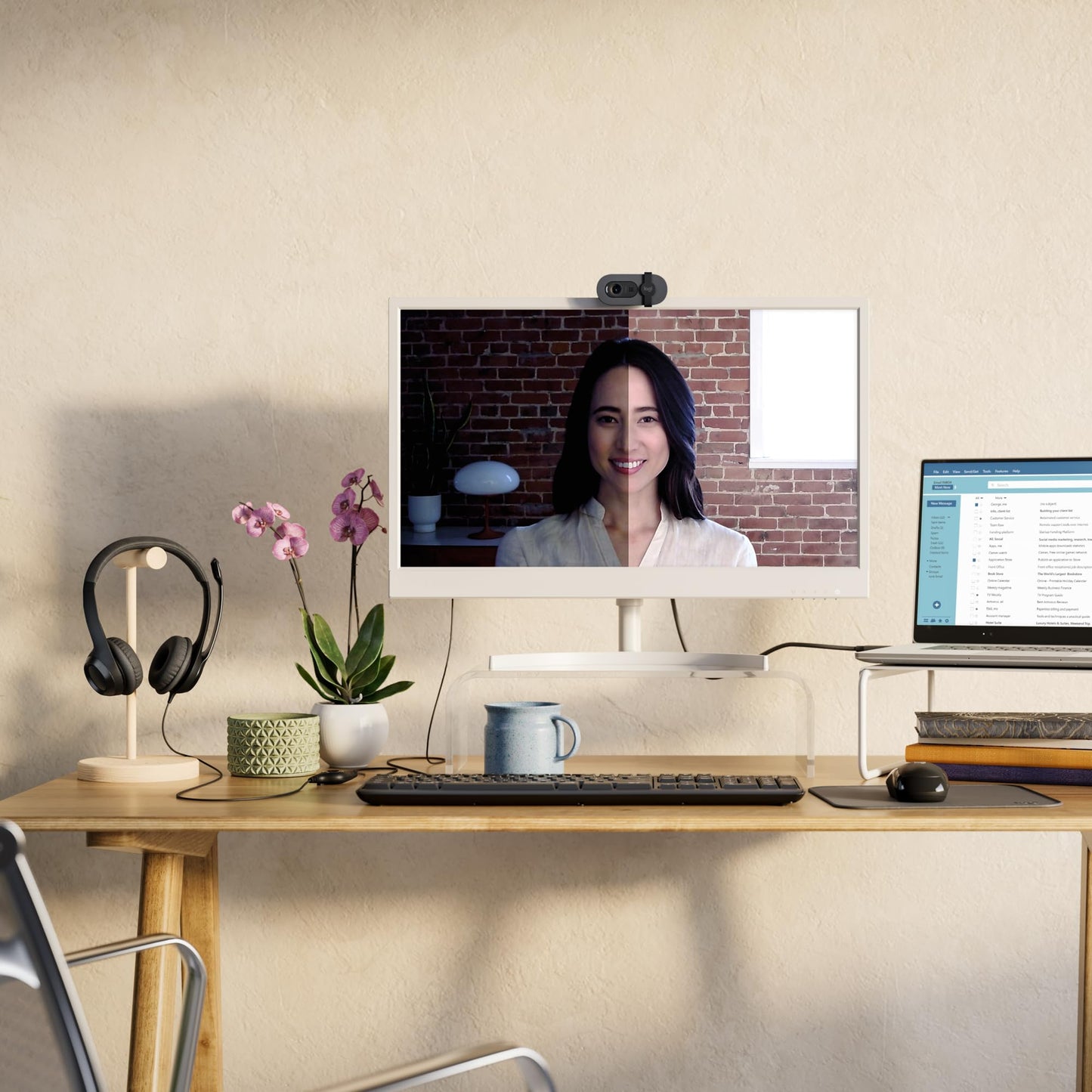 Logitech Brio 100 Full HD-Webcam für Meetings und Streaming  960-001585