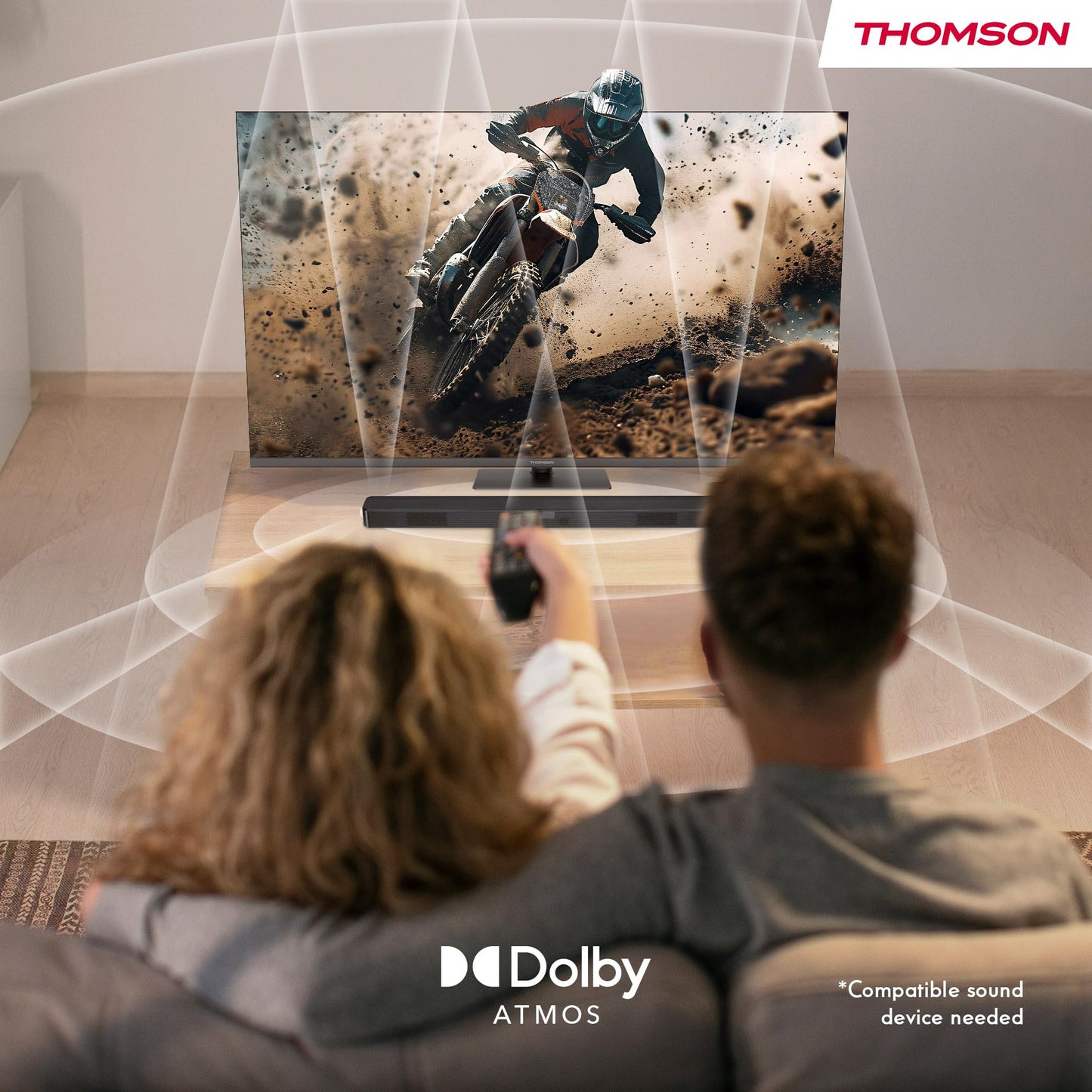 Thomson 50 inch (126 cm) 4K UHD Smart Fire TV, Alexa voice control, triple tuner (DVB-T/T2/C/S/S2), Dolby Vision, Dolby Atmos, HDR10, AirPlay, HDMI 2.1, WiFi, Bluetooth, 50UF4S35