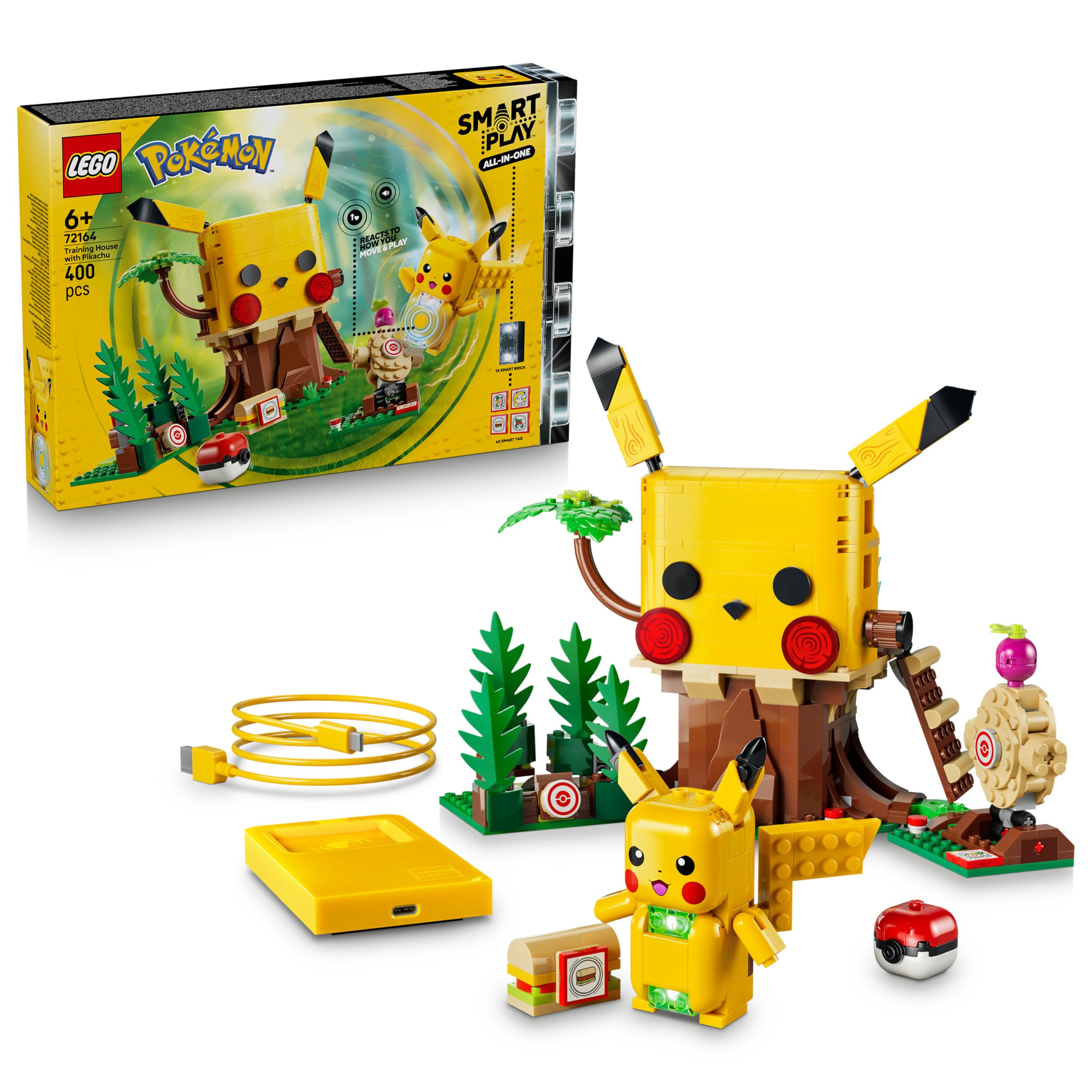 LEGO Pokémon SMART Play: Training House with Pikachu - interactive all-in-1 playset with SMART Brick, 4 tags, figure and charger - gift idea for children aged 6 and over - 72164
