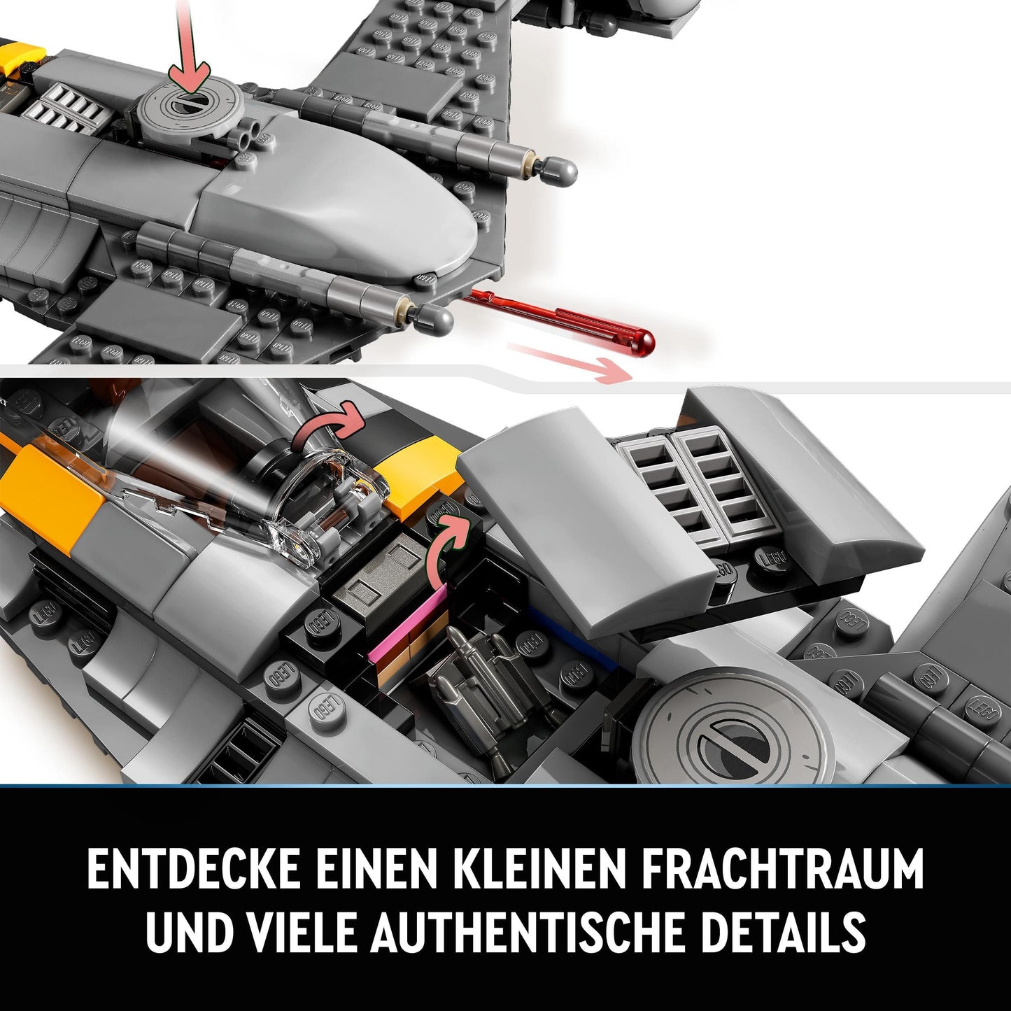 LEGO Star Wars The Mandalorian's N-1 Starfighter from The Book of Boba Fett, spaceship toy to build, set with 4 characters including Baby Yoda figure 75325