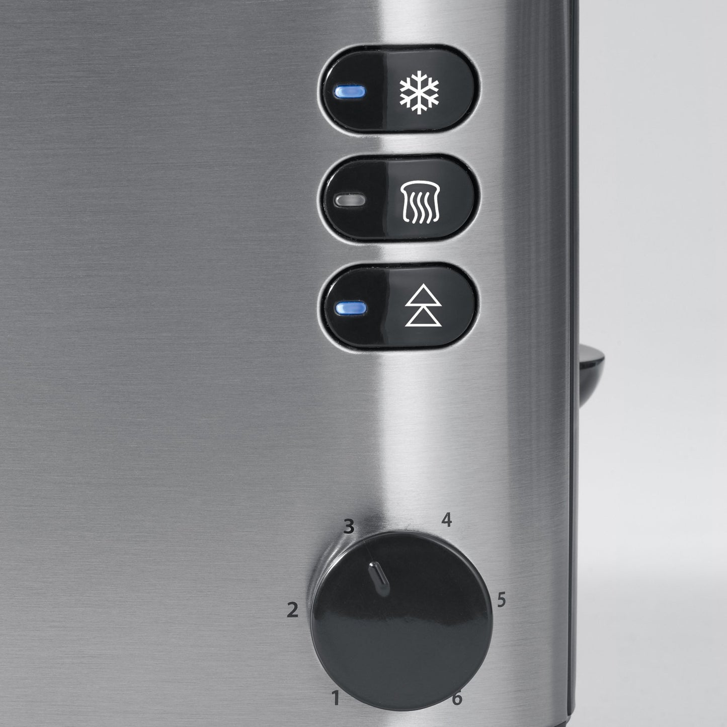 Severin double long slot toaster with built-in bread roll attachment, for 4 slices of bread, bread slice centering, warm-up and defroster level, brushed stainless steel, black, 1,400 W, AT 2509