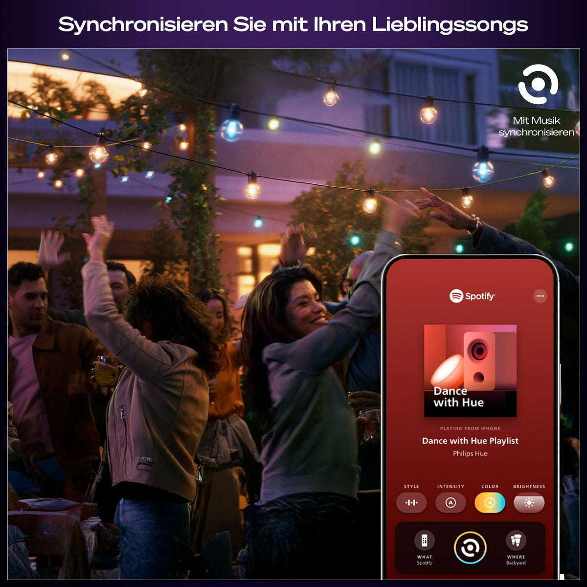 Philips Hue Festavia Globe Sârmă de lumini exterioare, 7m, 10 globuri de lampă - 929004581801