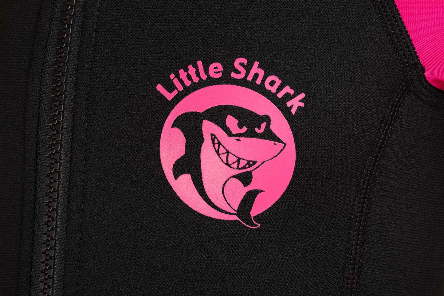 Cressi Shorty 2mm children's wetsuit - children's swimming suit with UV, cold protection, jellyfish protection - swimming suit for girls and boys - black/pink - 7/8 years - DG003105