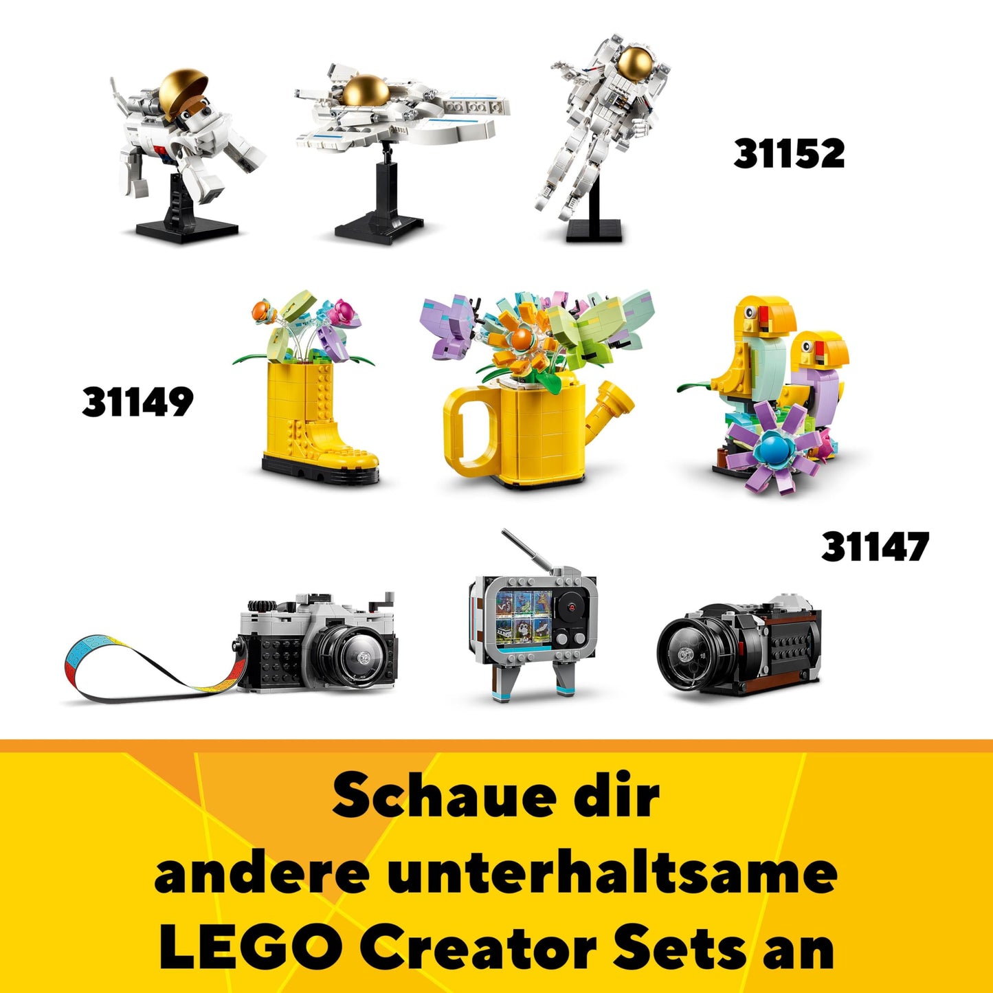 LEGO Creator 3in1 Retro Roller Skate Toy - Transforms into a Mini Skateboard or Boom Box Radio, Creative Gift for 8+ Year Old Girls & Boys - 31148
