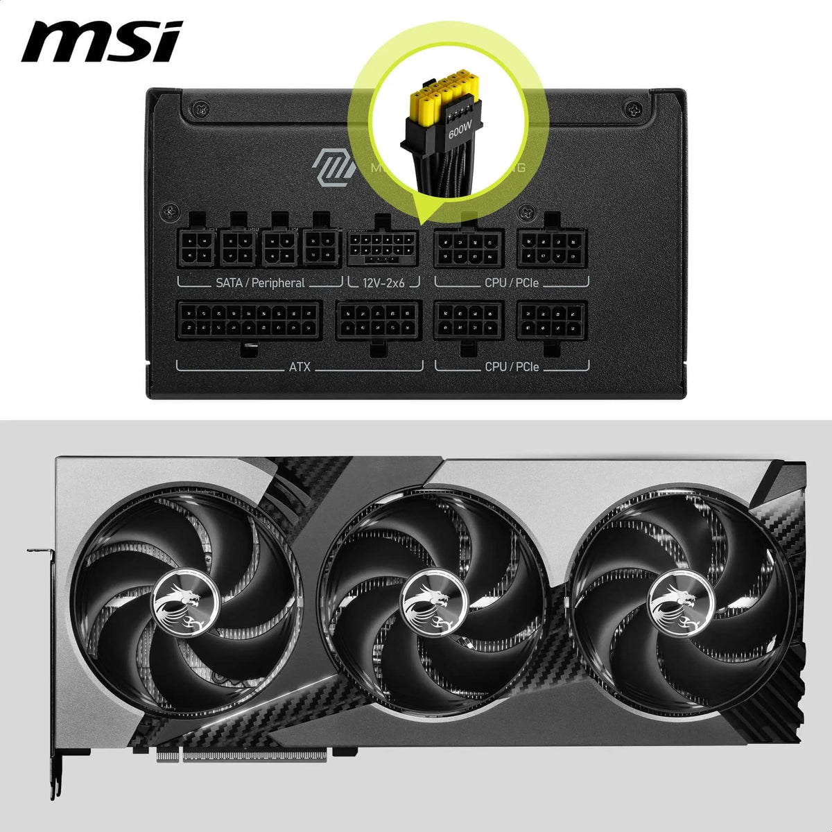 MSI MAG A850GLS PCIE5 Sursă, 850W, 80 Plus Gold, ATX 3.1, Suport GPU PCIe 5.1, 12V-2x6 nativ, Conector 12V-2x6 bicolor, Sursă ATX, Cablu modular - 306-7ZPIY11-CE0