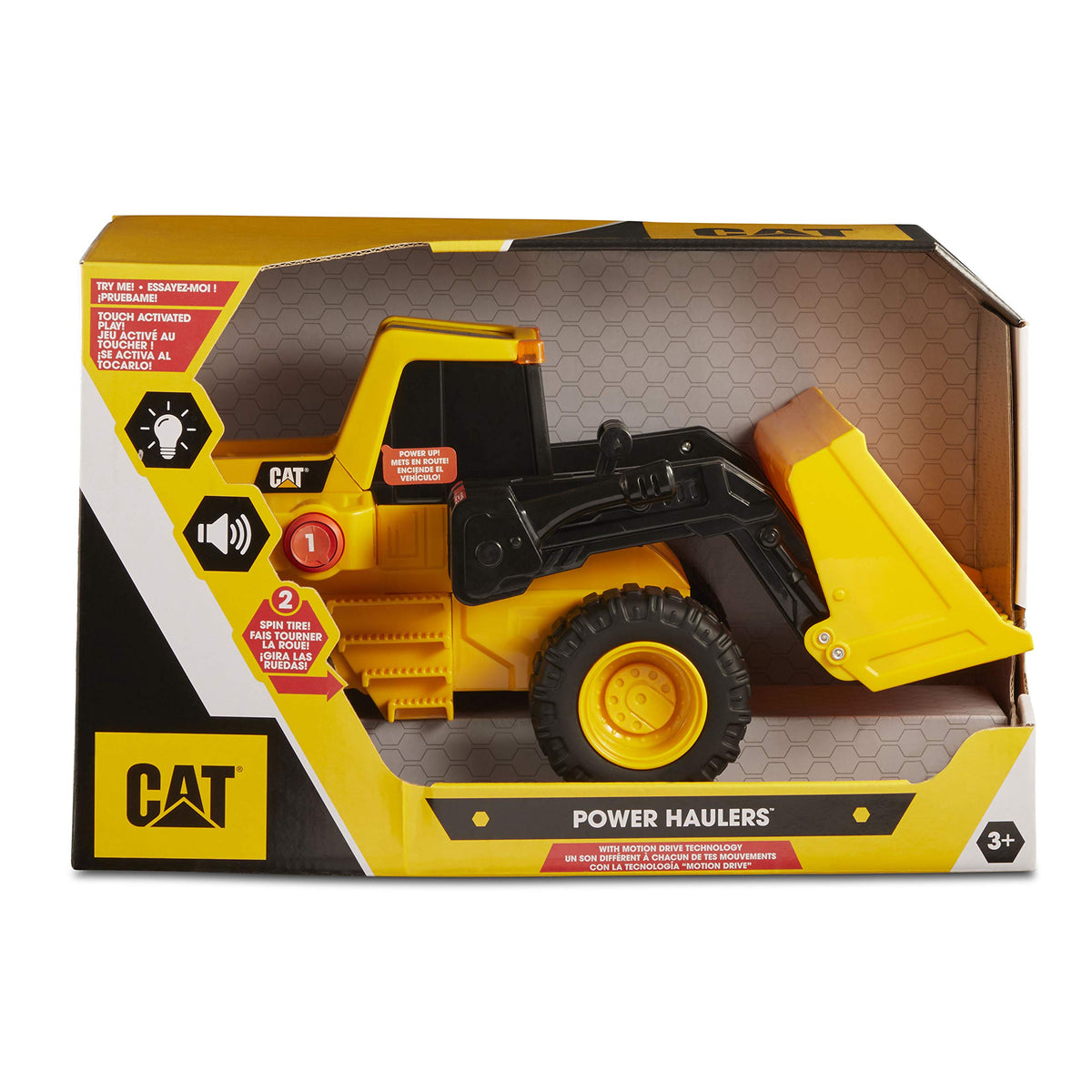 Caterpillar by Funrise 82267 Caterpillar, CAT Power Haulers Wheel Loader Construction Vehicle, Yellow Black, 30 x 16 x 20 cm