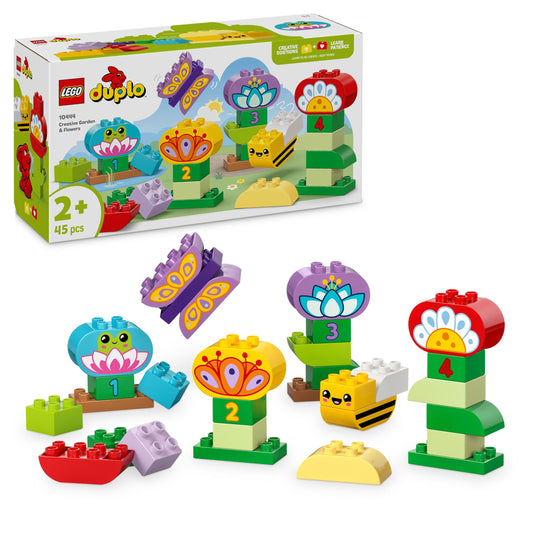 LEGO DUPLO Town Creative Flower Garden - Motor skills toy for children aged 2 and up - Montessori toy - Learning toy for preschool children - Garden game for toddlers - Gift idea 10444