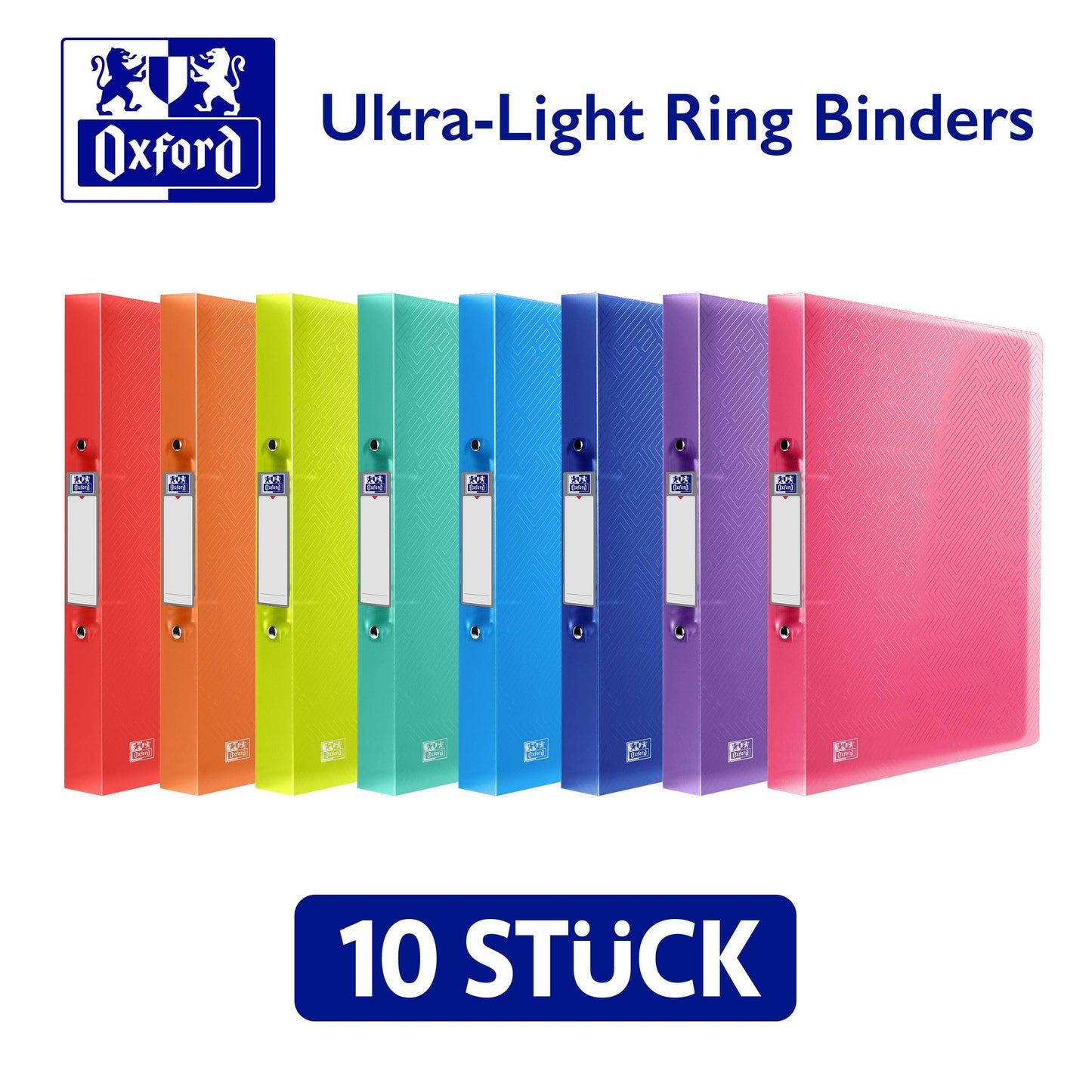 Oxford URBAN ring binder A4, 4 cm spine, translucent, 8 colors, 10 pieces - 400147046