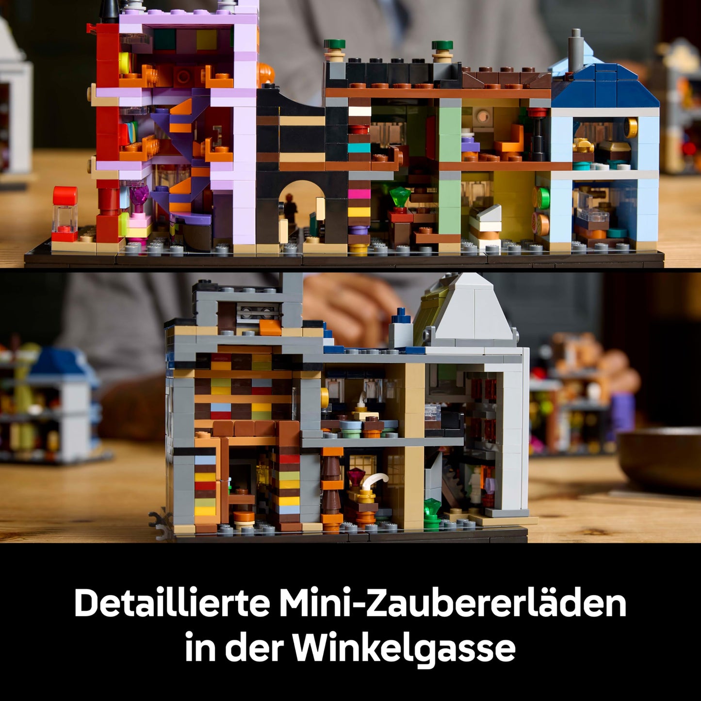 LEGO Harry Potter The Magic Shops of Diagon Alley - Miniature Street to Display - 12 Collectible Microfigures Including Harry Potter, Draco Malfoy, Hermione Granger - Gift for Adults 76444
