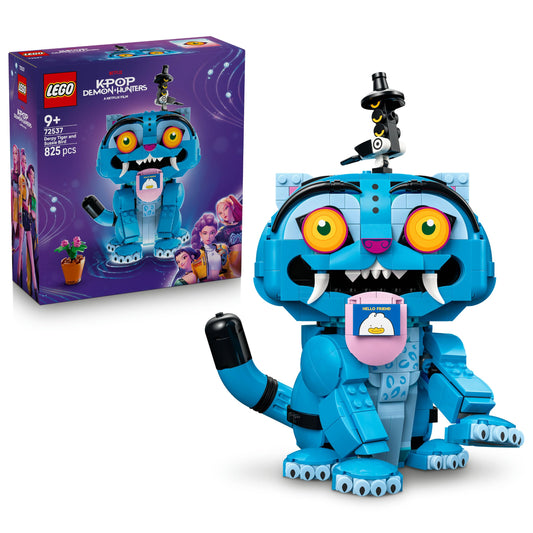 LEGO KPop Demon Hunters The tiger Derpy and the magpie Sussie - KPop toy with 2 animal figures and flower pot - children's room decoration - gift for girls, boys and film fans aged 9 and over - 72537