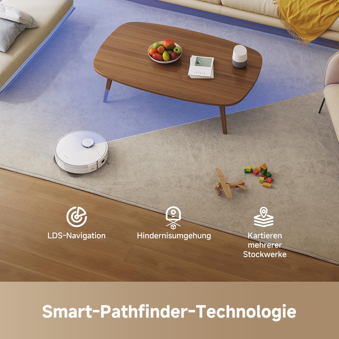 dreame L10s Pro Gen3, intelligent vacuum and mopping robot, Vormax suction power with 13,000 Pa, DuoScrub mopping system, automatic mop raising by 7 mm, powerful carpet cleaning, 5,200mAh battery - RLL42SDA