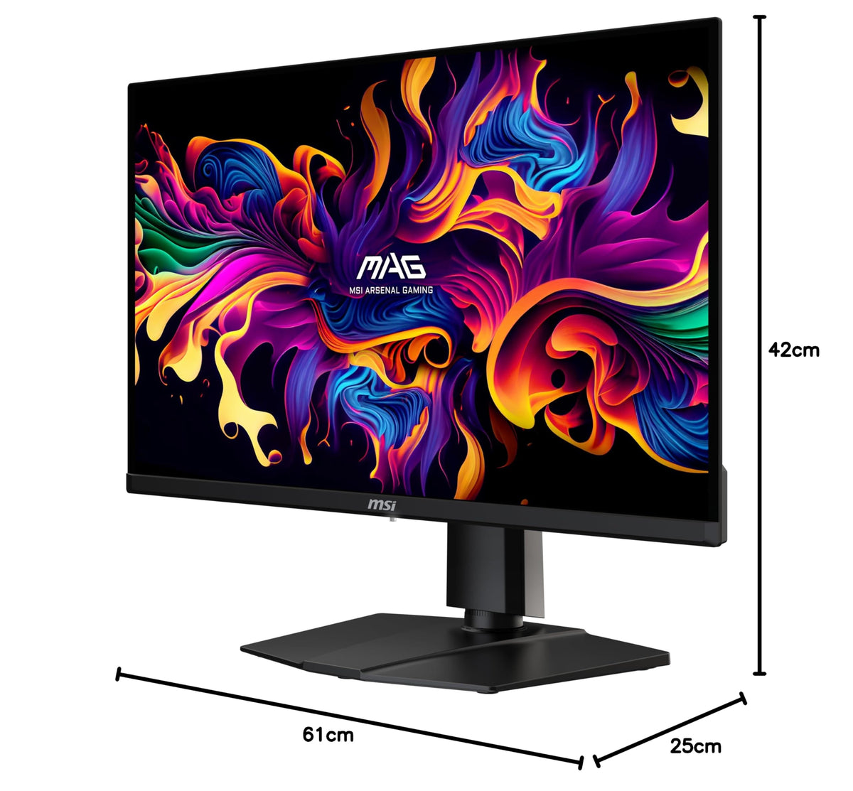 MSI MAG 271QPX QD-OLED Monitor de Gaming de 26.5 inch WQHD - 2560 x 1440 Panou Quantum Dot OLED, 360Hz / 0.03ms, 99.1% DCI-P3, ΔE≤2, DisplayHDR True Black 400 - DP 1.4a, HDMI 2.1, USB Type-C - 9S6-3CD89T-001
