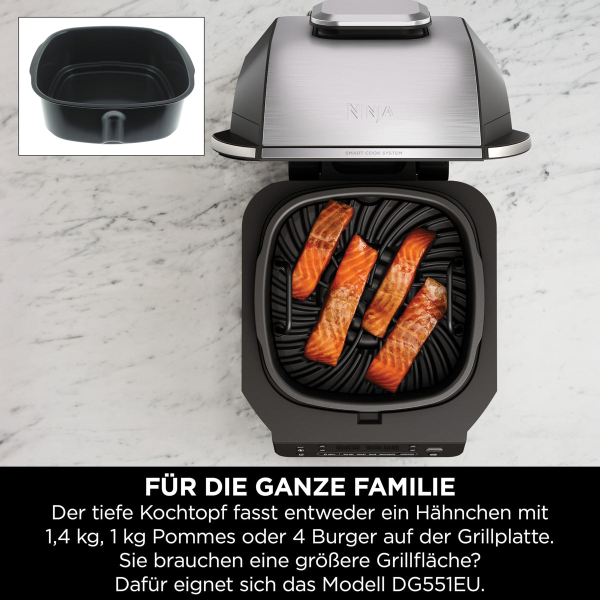 Ninja 5-in-1-Grill & -Heißluftfritteuse pentru interior, EG351EU