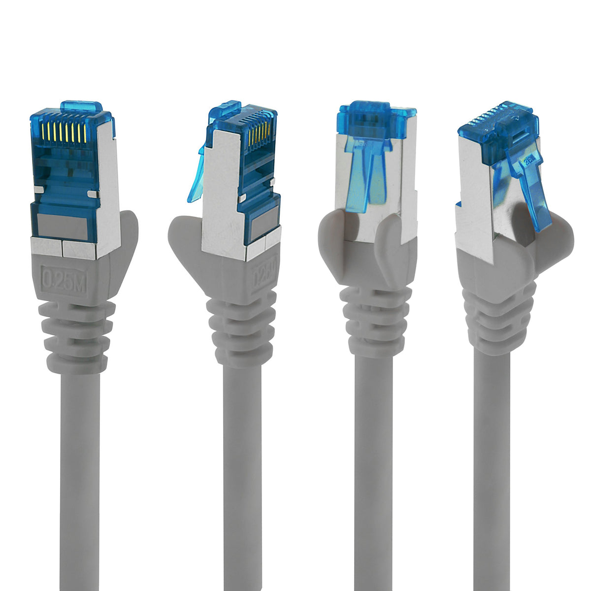 1aTTack.de Patch Cable – 5X 7.5m Ethernet, Network, LAN Cable CAT6a (for Gigabit Networks, Routers, Switches, Modems with RJ45 Input – gray) - 4251073691299