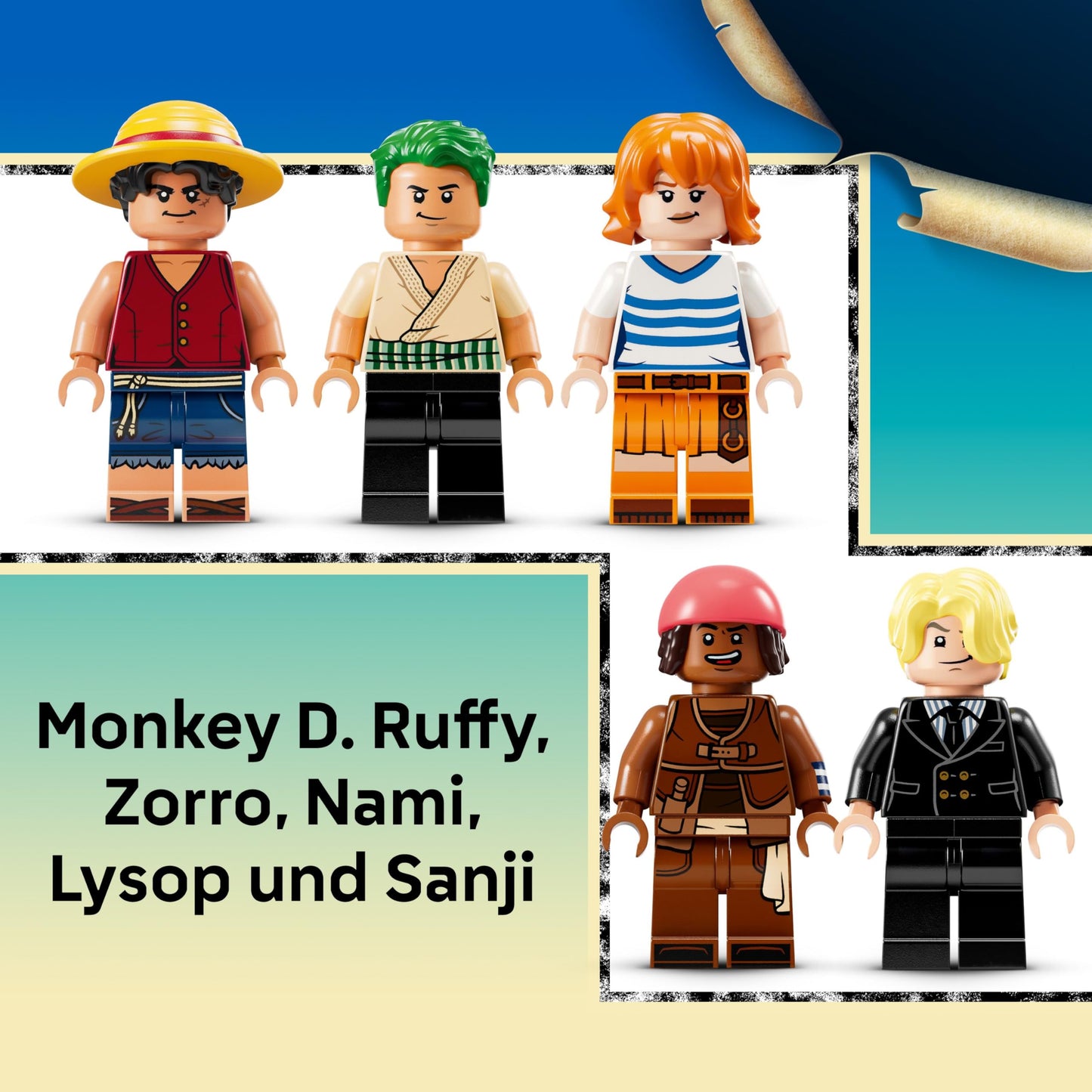 LEGO ONE PIECE - The pirate ship Flying Lamb (Going Merry) - playset with 5 minifigures - including Luffy, Zoro & Nami - building toy - gift for boys, girls and fans aged 10 and over - 75639