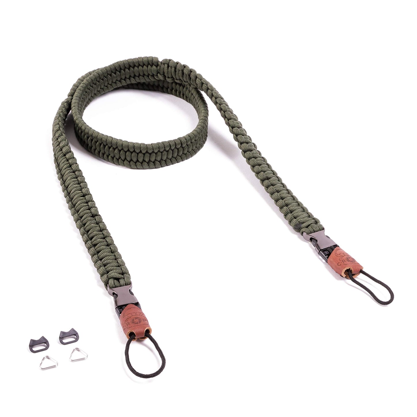 C-Rope camera strap THE TRAVELER hand-braided from paracord, shoulder strap with quick release, 125cm, olive - CRP-TRL-125-OLV