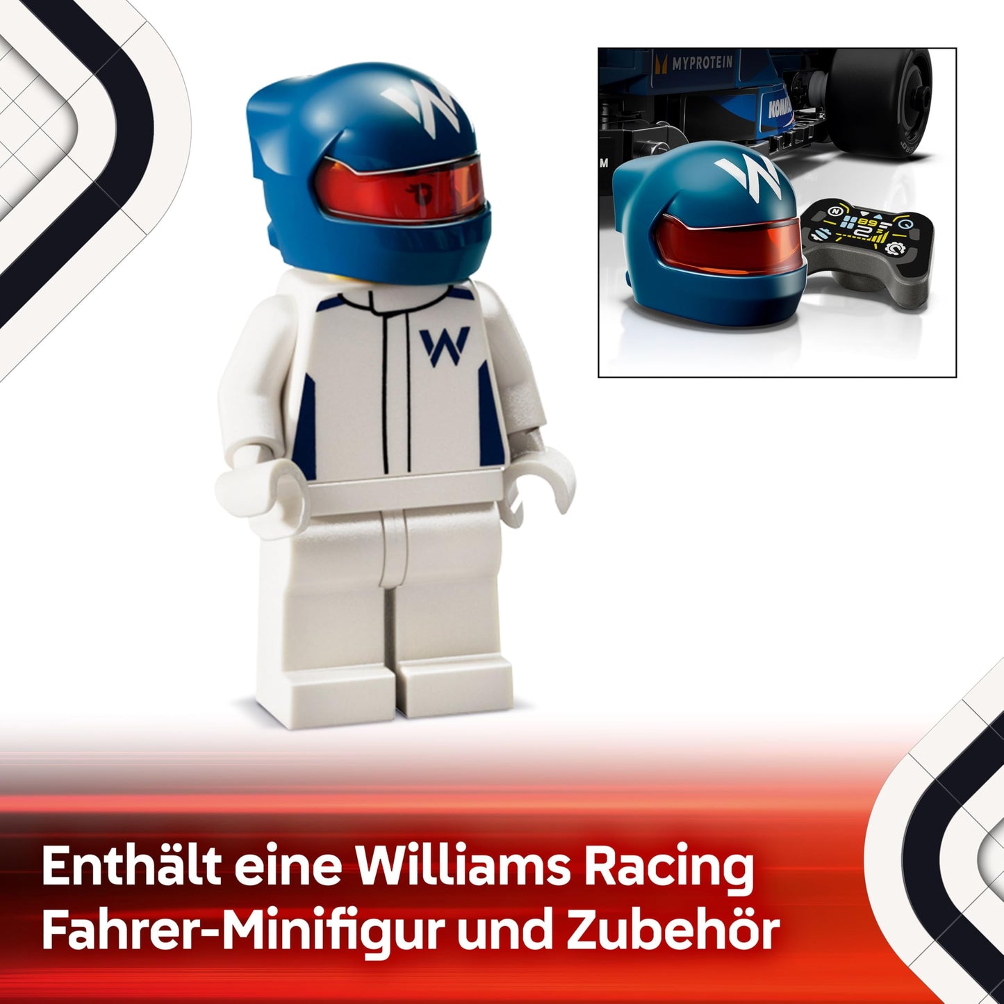 LEGO Speed Champions Williams Racing FW46 F1 racing car - toy with Formula 1 minifigure to collect - gift for boys and girls aged 10 and over and adult motorsport fans 77249