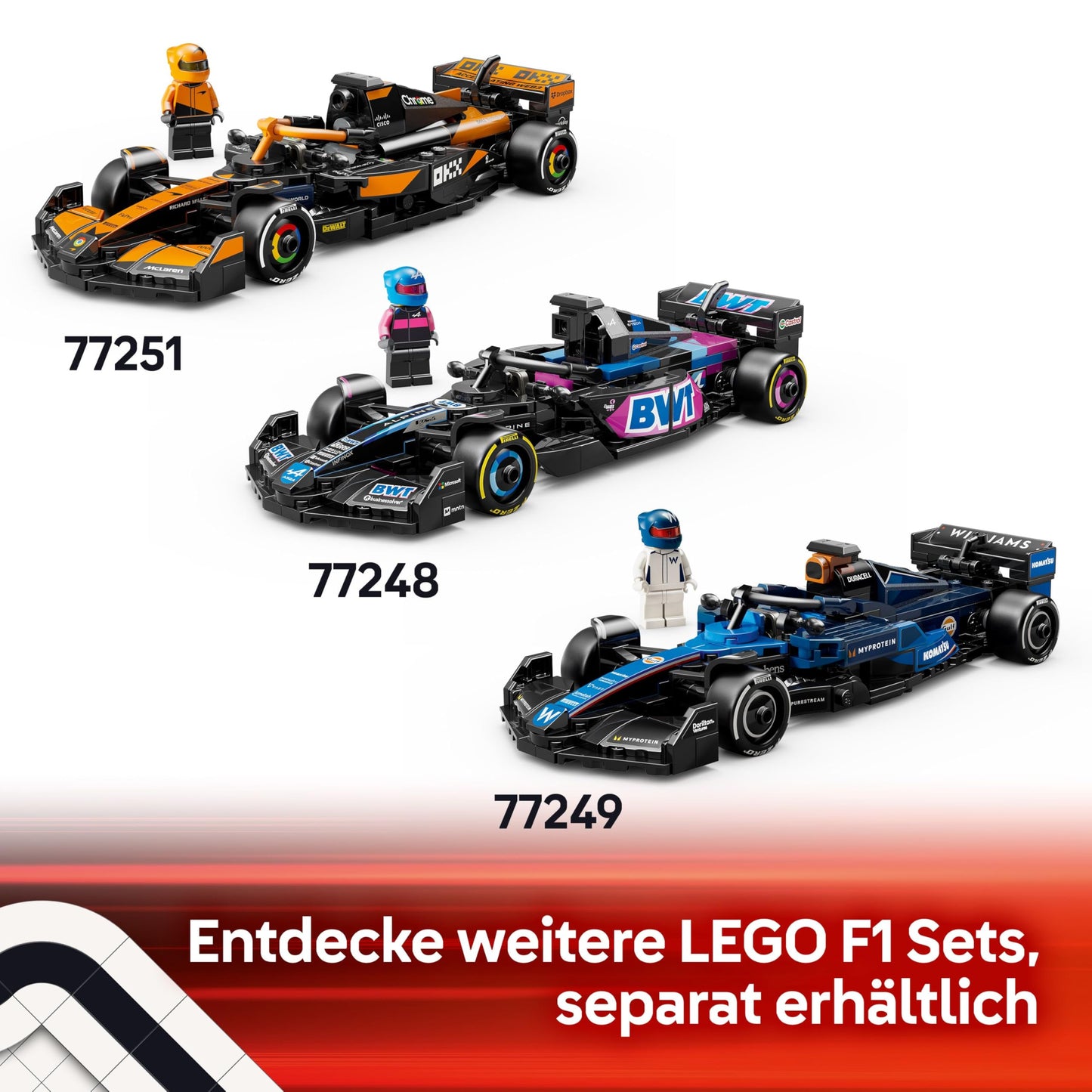 LEGO Speed Champions MoneyGram Haas F1 Team VF-24 racing car - toy with Formula 1 minifigure to collect - model and gift for boys and girls aged 10 and over and adult motorsport fans 77250