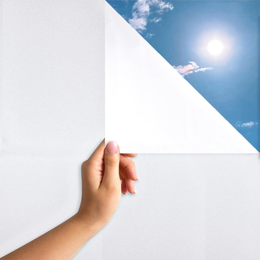 MARAPON window film opaque in white 0.445x50 m statically adhesive frosted glass film privacy film window opaque from the outside for privacy frosted glass film self-adhesive window and UV protection - M4550W-WS